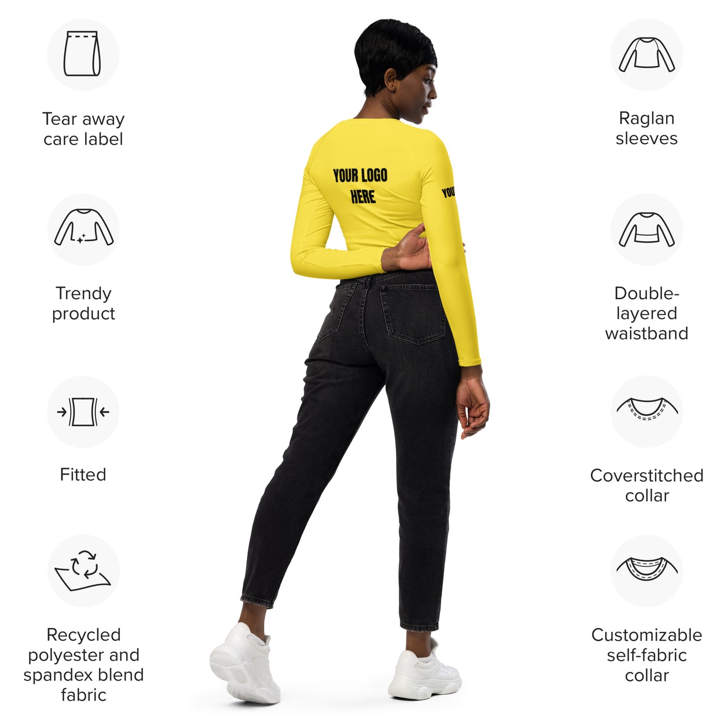 All-Over Print - Women's Long-Sleeve Crop Top