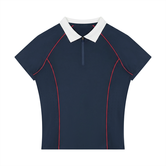 Women’s Slim Fit Quarter-Zip Polo Shirt