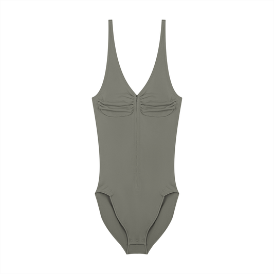 Women’s Full-Zip Ruched Bodysuit